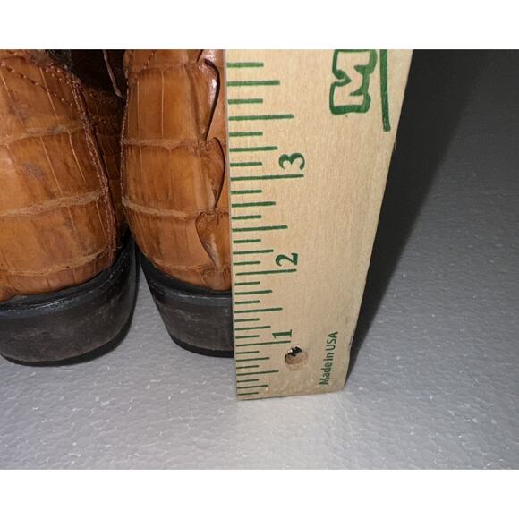 Espolon De Oro Boots Size Y 1 Brown‎ Alligator Embossed Exotic Cowboy Western - Picture 7 of 15
